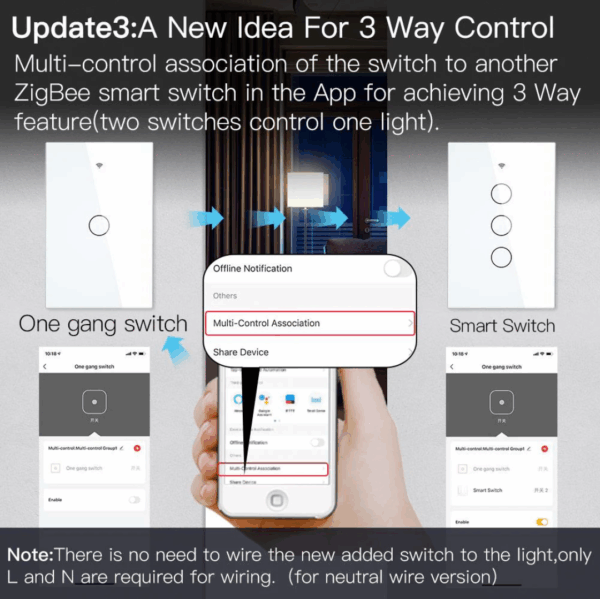 Smart Light Wall Touch Switch ZigBee - Imagen 4