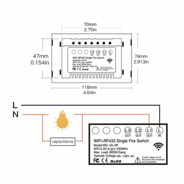 Smart Light Wall Touch Switch WiFi - Imagen 8