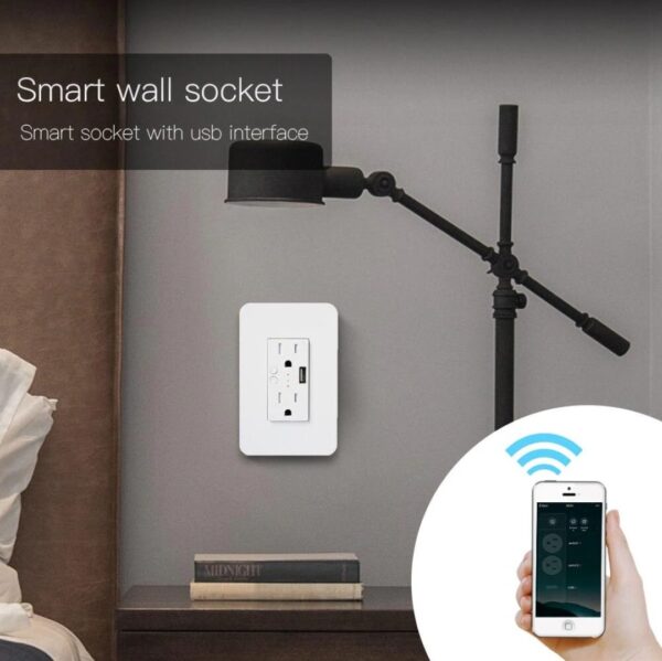 Smart Wall Socket with USB WiFi - Imagen 3