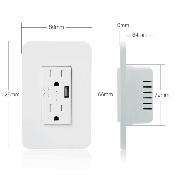 Smart Wall Socket with USB WiFi - Imagen 6