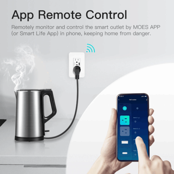 Smart Wall Socket with USB A & C WiFi - Imagen 4
