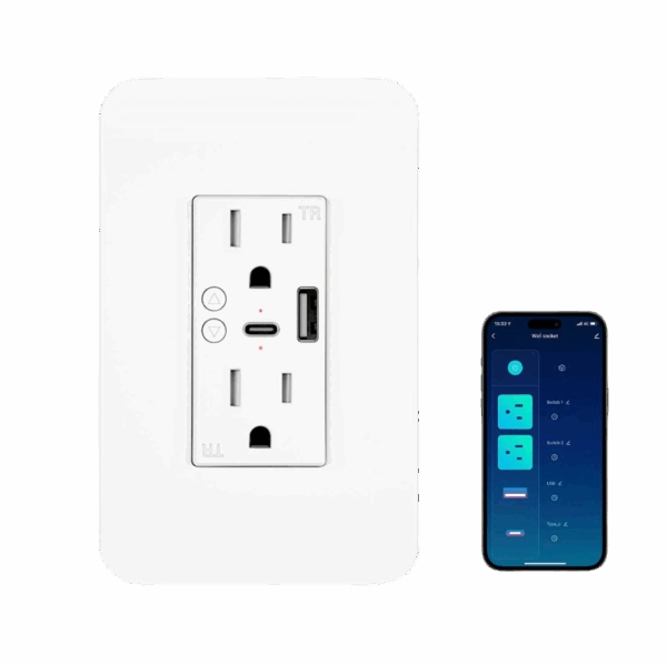 Smart Wall Socket with USB A & C WiFi